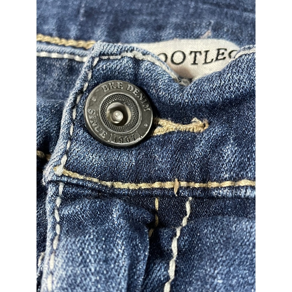 BKE Bootleg Jeans Women 33X29 Bootcut Contrast Stitch Moto Pocket Denim Pants - Picture 11 of 16